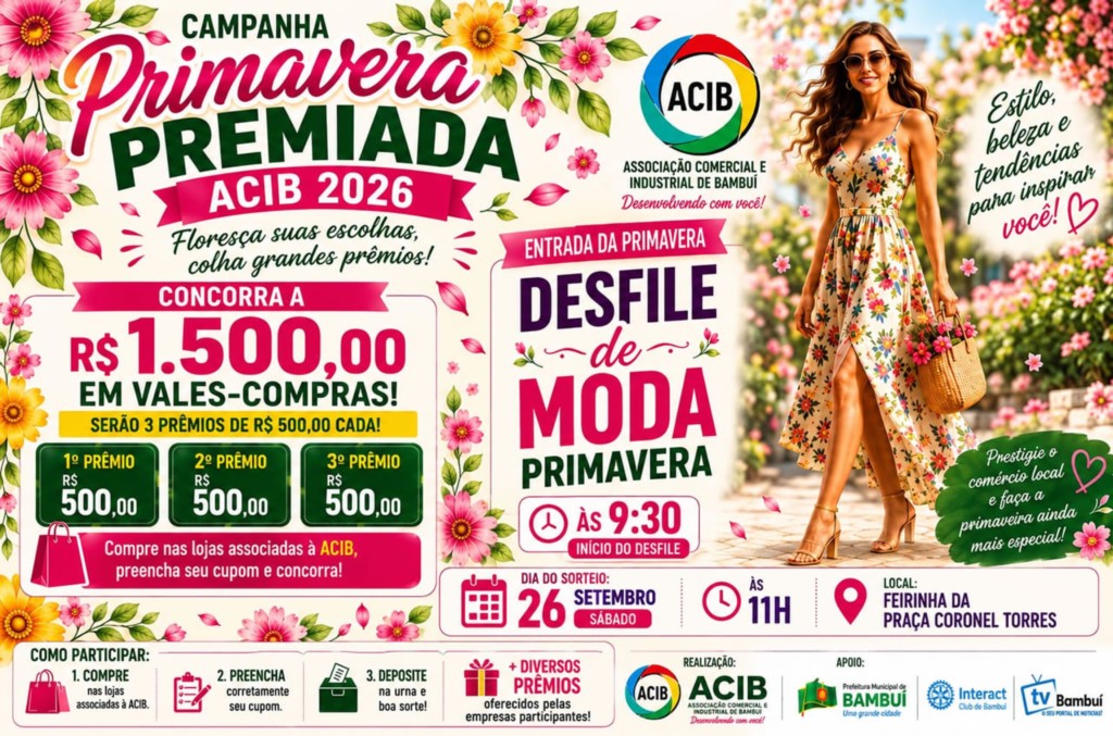 Primavera Premiada ACIB e Lojas Associadas, Aproveite!!!